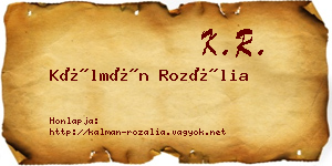 Kálmán Rozália névjegykártya